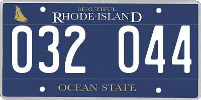 RI license plate 032044
