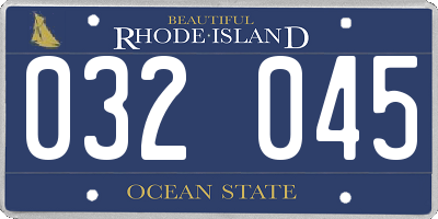 RI license plate 032045
