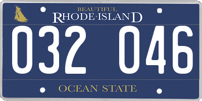 RI license plate 032046