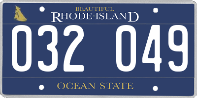 RI license plate 032049