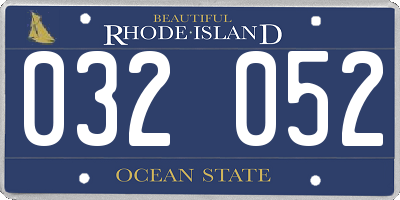 RI license plate 032052