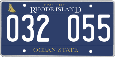 RI license plate 032055
