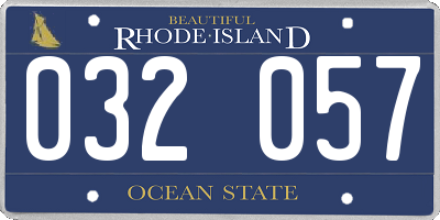 RI license plate 032057