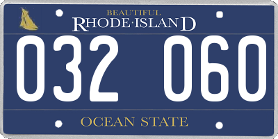 RI license plate 032060