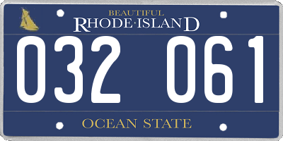 RI license plate 032061