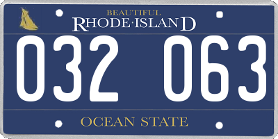 RI license plate 032063