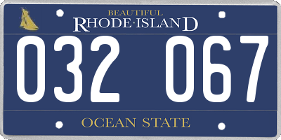 RI license plate 032067