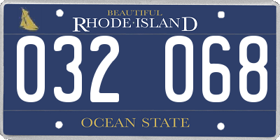 RI license plate 032068