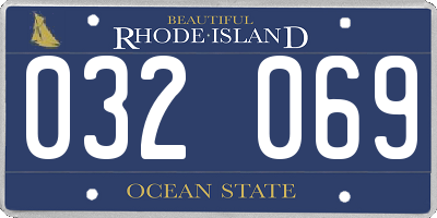 RI license plate 032069