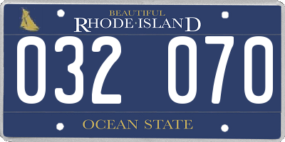 RI license plate 032070