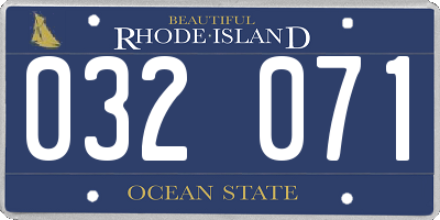 RI license plate 032071