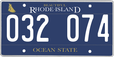 RI license plate 032074