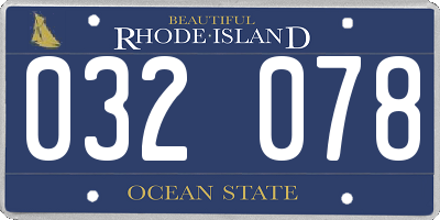 RI license plate 032078