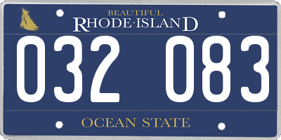 RI license plate 032083
