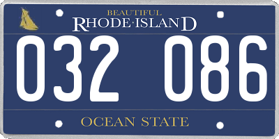 RI license plate 032086