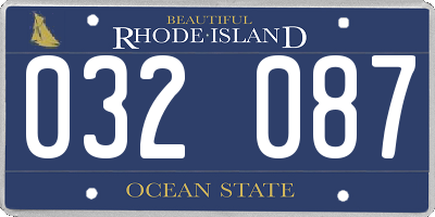 RI license plate 032087