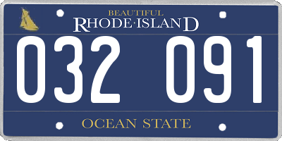 RI license plate 032091
