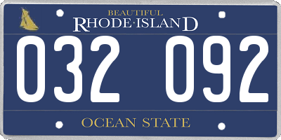 RI license plate 032092