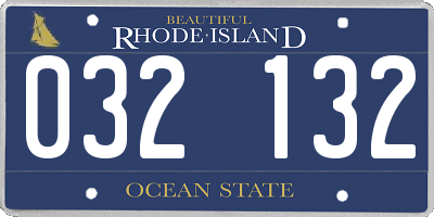 RI license plate 032132