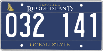 RI license plate 032141