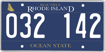 RI license plate 032142