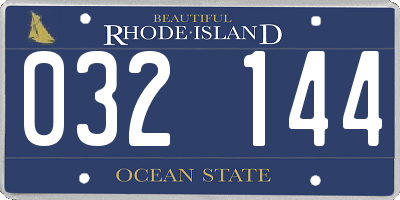 RI license plate 032144