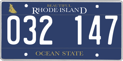 RI license plate 032147