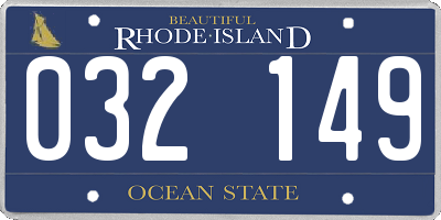 RI license plate 032149