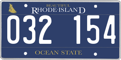 RI license plate 032154