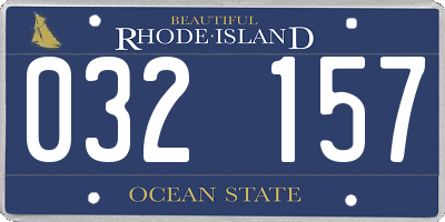 RI license plate 032157