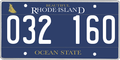 RI license plate 032160