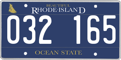RI license plate 032165
