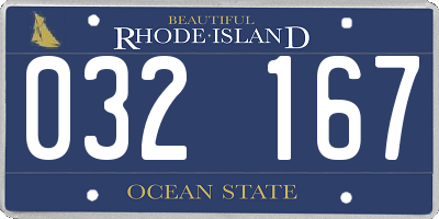 RI license plate 032167