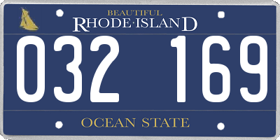 RI license plate 032169