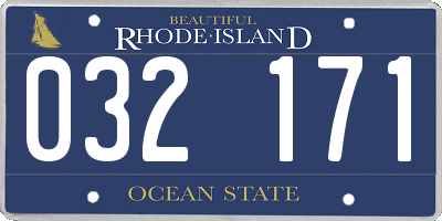 RI license plate 032171