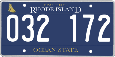 RI license plate 032172