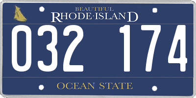 RI license plate 032174