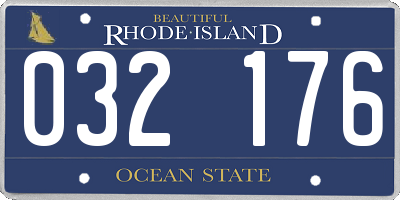 RI license plate 032176