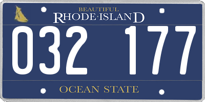 RI license plate 032177