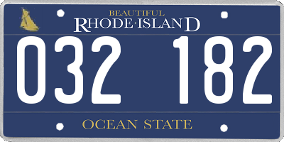RI license plate 032182