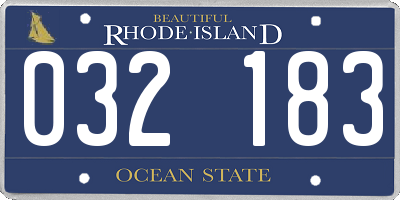 RI license plate 032183