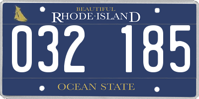 RI license plate 032185