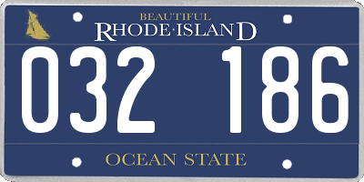 RI license plate 032186