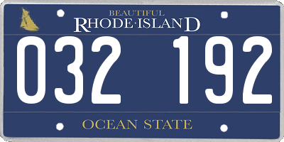 RI license plate 032192