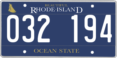 RI license plate 032194
