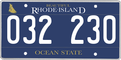 RI license plate 032230