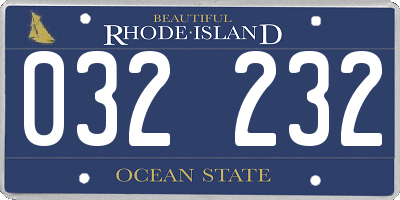 RI license plate 032232