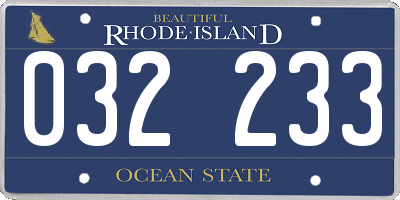 RI license plate 032233