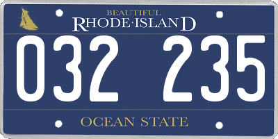 RI license plate 032235