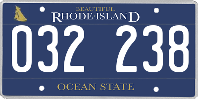 RI license plate 032238